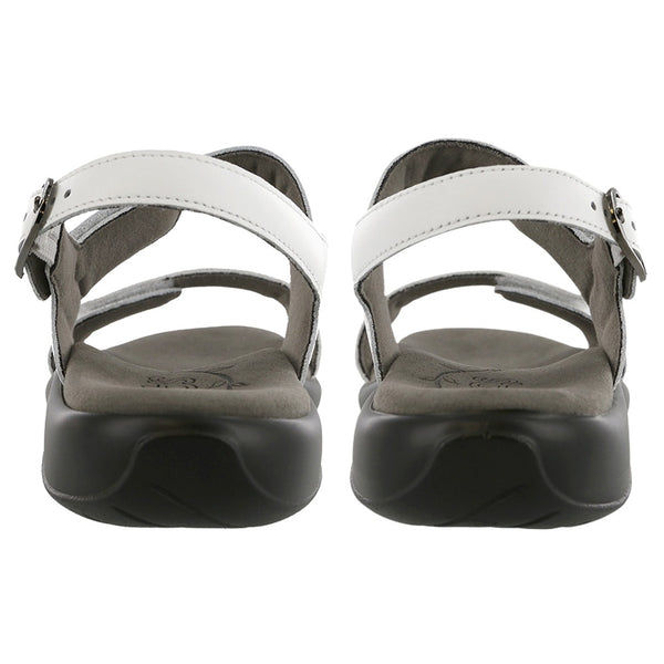 sas womens two tone leather sandal nudu white