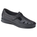 sas womens comfort velcro moccasin roamer black