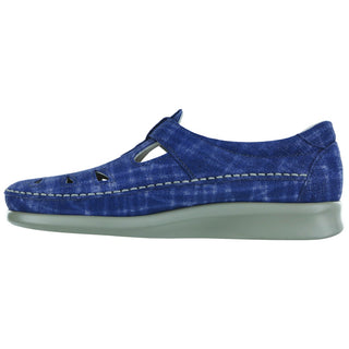 sas womens comfort velcro moccasin roamer blue jay
