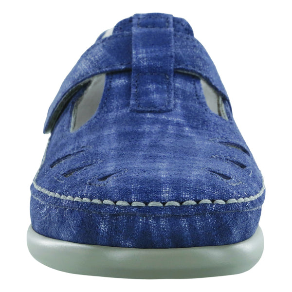 sas womens comfort velcro moccasin roamer blue jay