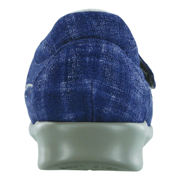 sas womens comfort velcro moccasin roamer blue jay