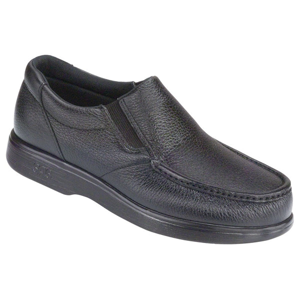 sas mens slip on moccasin side gore black 