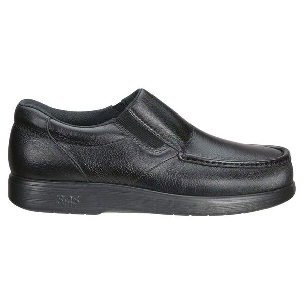 sas mens slip on moccasin side gore black 