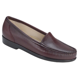 sas womens slip on moccasin loafer simplify antique wine