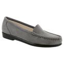 sas womens slip on moccasin loafer simplify gray nubuck