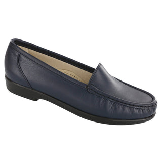 sas womens slip on moccasin loafer simplify navy