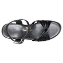sas womens dress sandal strippy black patent