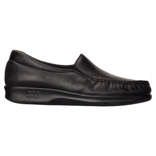 sas womens deep slip on moccasin twin black