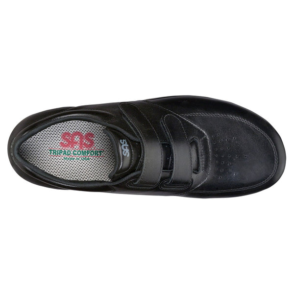 sas mens triple wide velcro diabetic walking shoe vto black