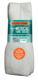 Extra Wide Medical Tube Socks 3-PK