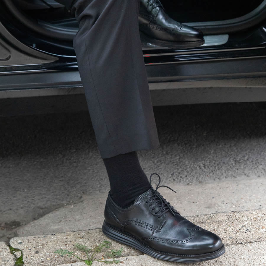 Loose Fit Stays Up Mid-Calf Dress Socks Navy / Large Loose Fit Stays Up Mid-Calf Dress Socks Navy / Large