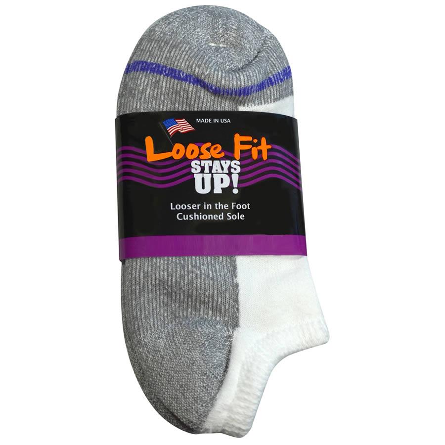 Loose Fit Stays Up Cotton Casual No Show Socks