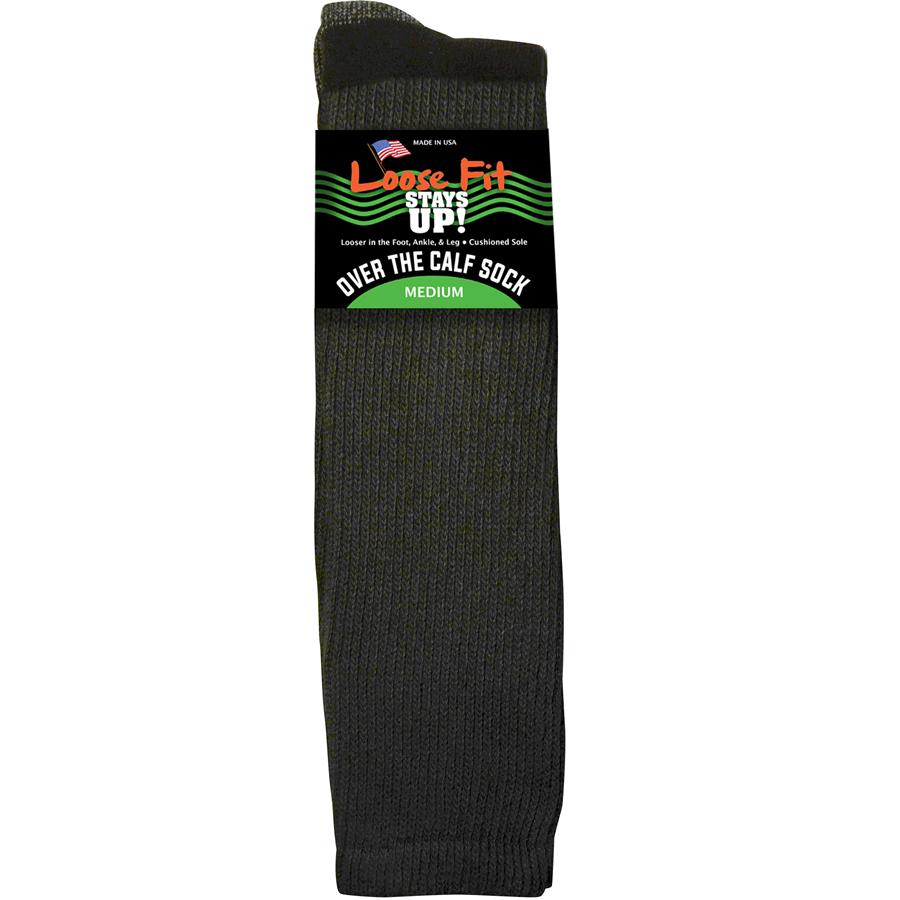 loose fitting men's dress socks Loose Fit Stays Up Mid-Calf Dress Socks Brown / Large