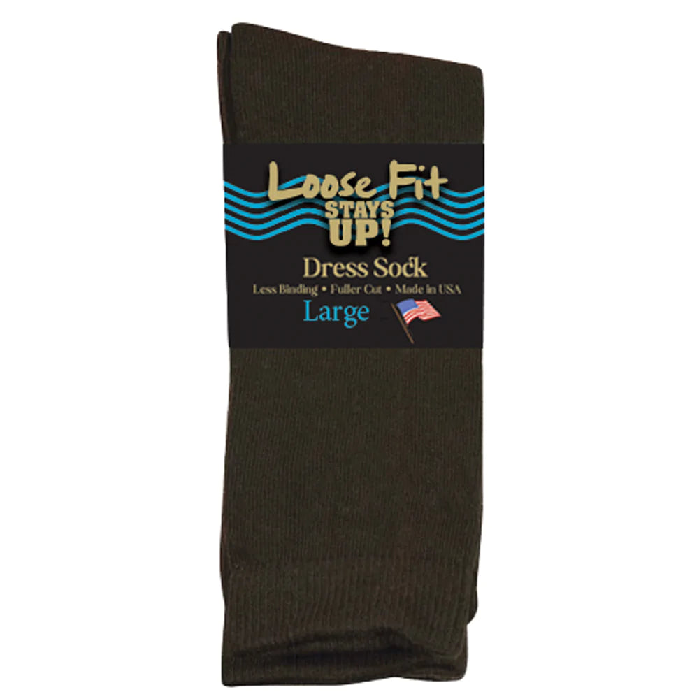 Buy brown Loose Fit Stays Up Mid-Calf Dress Socks