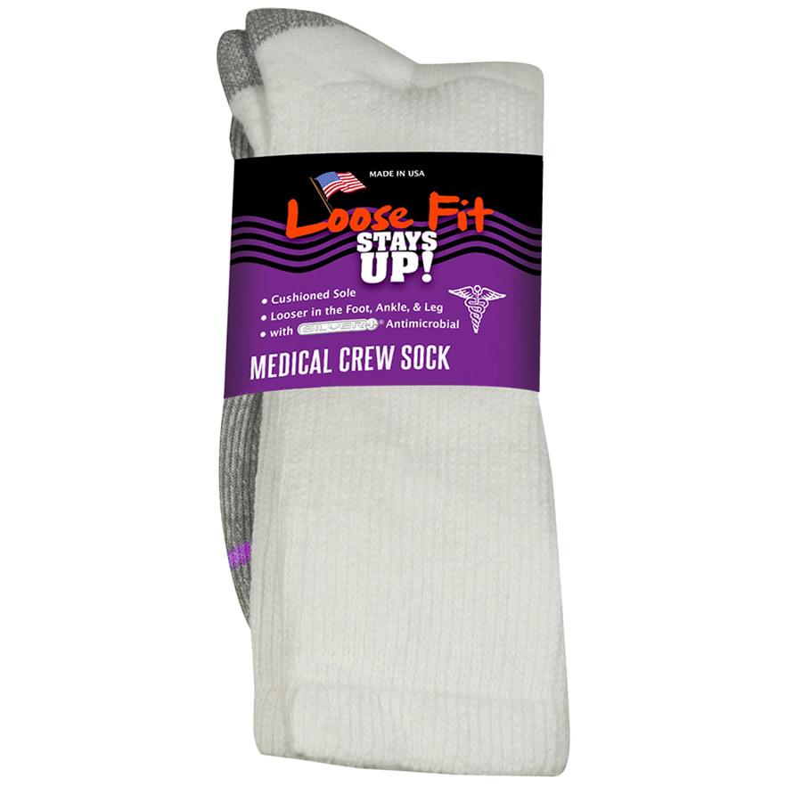 Loose Fit Stays Up Medical Crew Sock-1